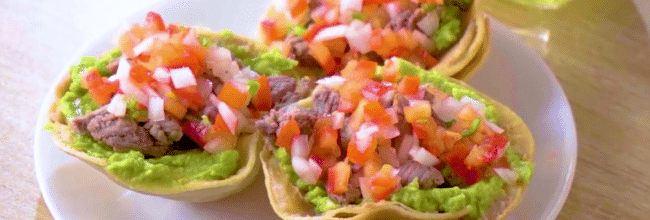 CAZUELITAS DE CARNE CON PICO DE GALLO