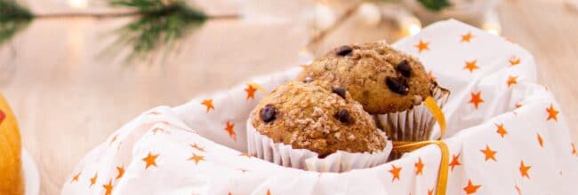 Muffins de plátano con chispas de chocolate