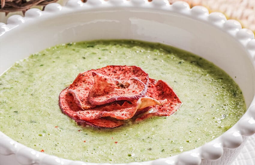 sopa de calabaza con cilantro