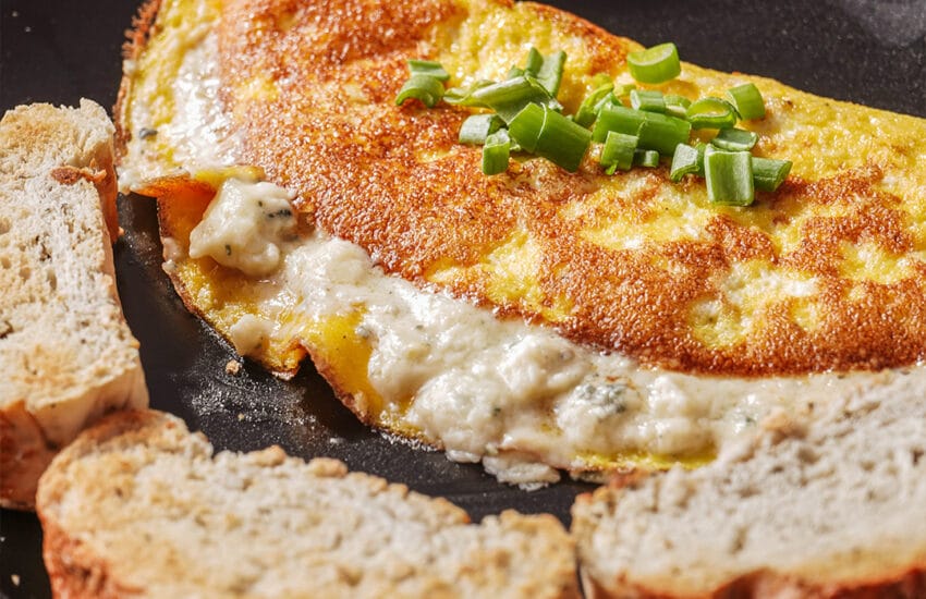 omelette con queso de cabra