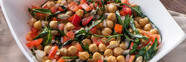 ensalada de garbanzo con espinaca