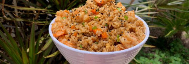 arroz frito con camarones