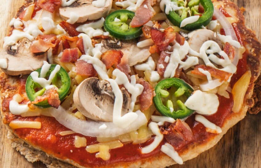 pizza integral en sartén