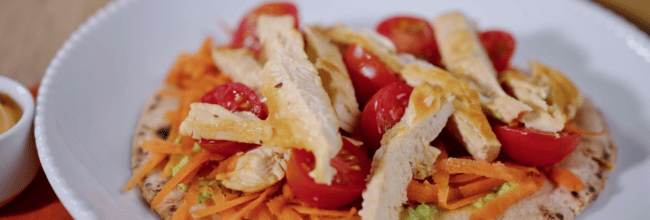 tostada saludable con pollo