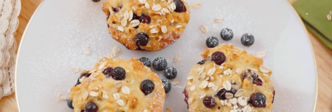 Muffins de avena con blueberrys