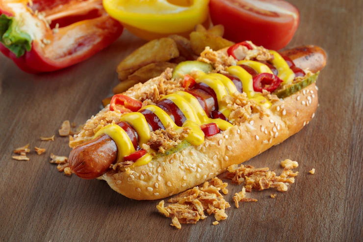 Hot dog con salchicha de carne