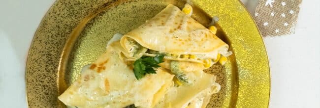 Crepas con rajas a la crema