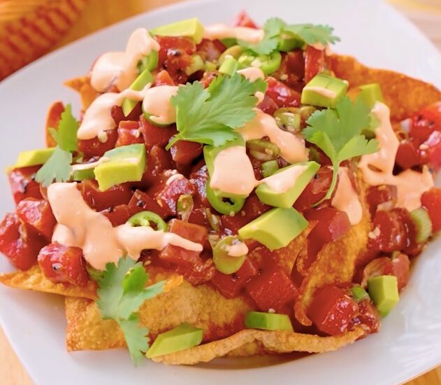 Poke nachos de atún