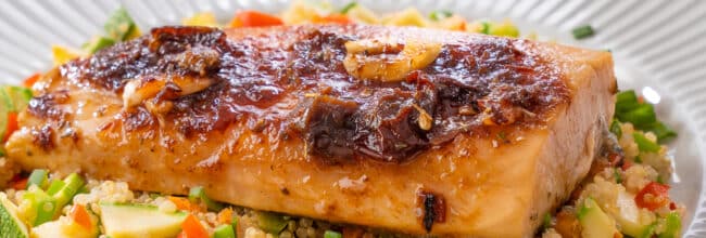 Salmon al chipotle con verdurasSalmon al chipotle con verduras