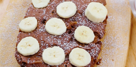 panqué de brownie con plátano