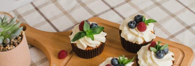 Mini cupcakes con fruta