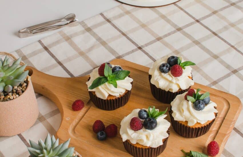 Mini cupcakes con fruta