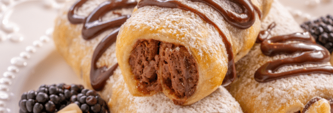 Rollitos de hojaldre con chocolate