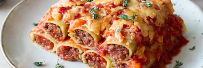 Canelones con carne