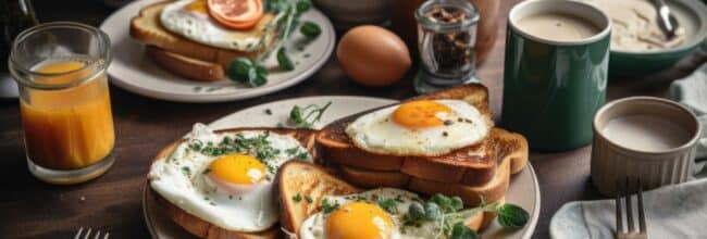 Toast con huevo estrellado