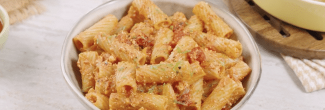 Pasta con tomates deshidratados